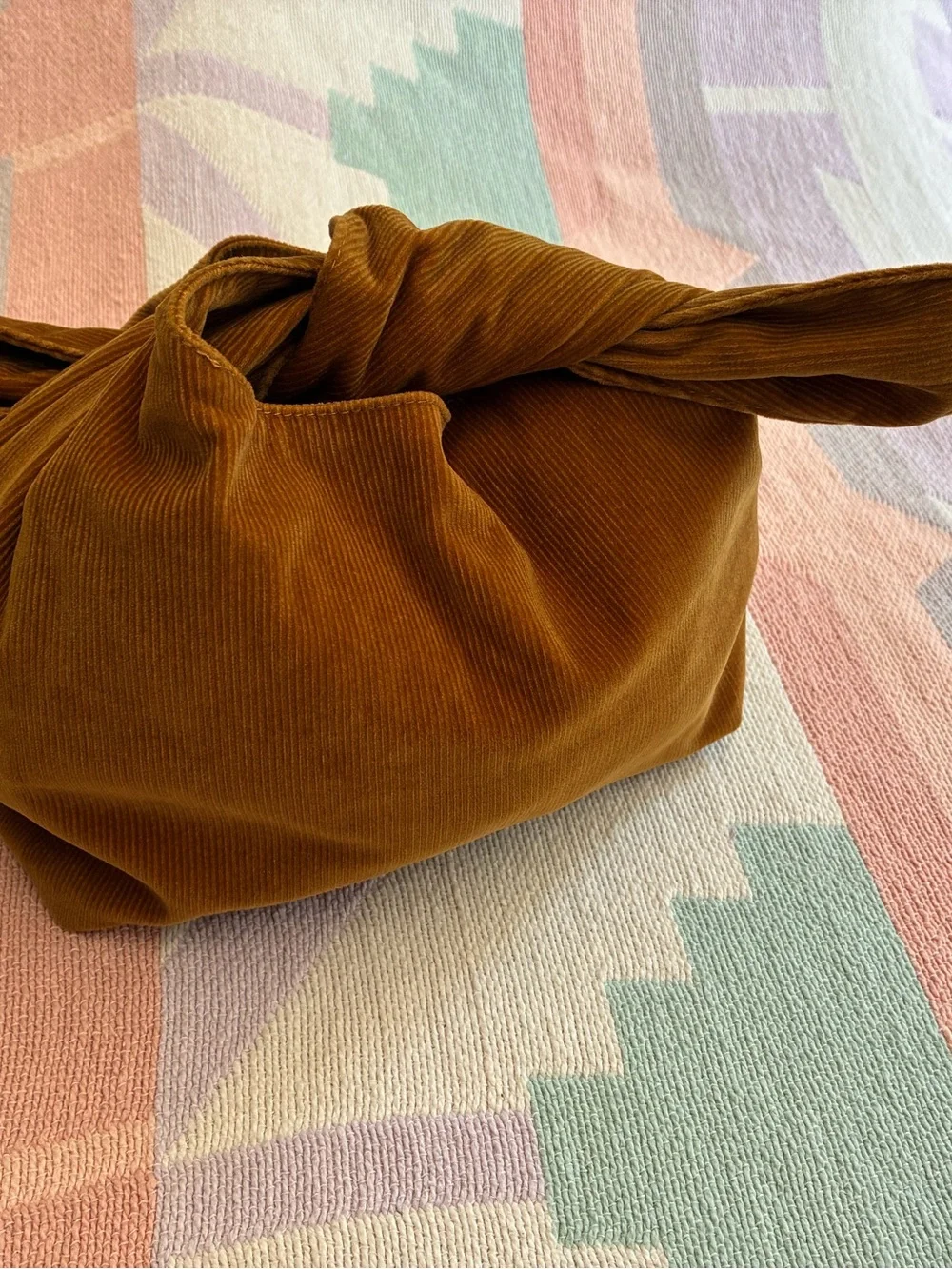 Merit Brown Corduroy Makeup Bag